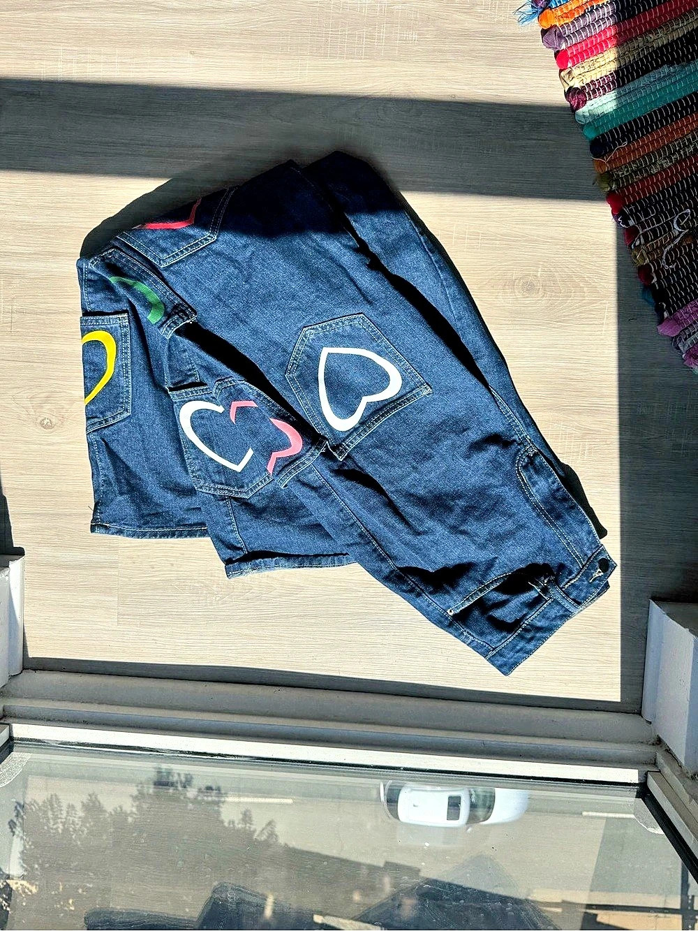 SHEIN Kids Heart Detail Denim Shorts Like New